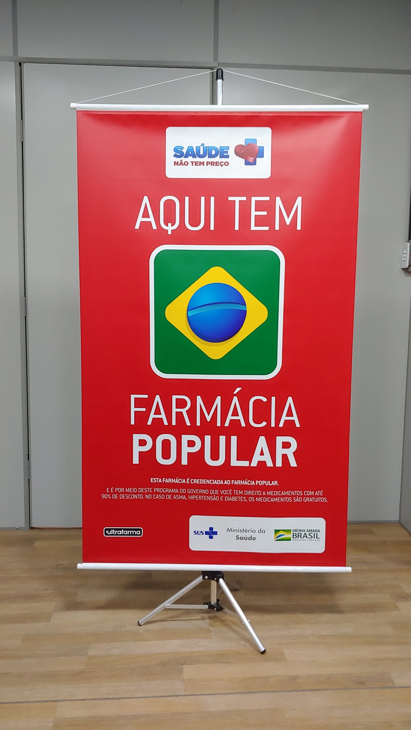 Banner + tripé Farmácia Popular