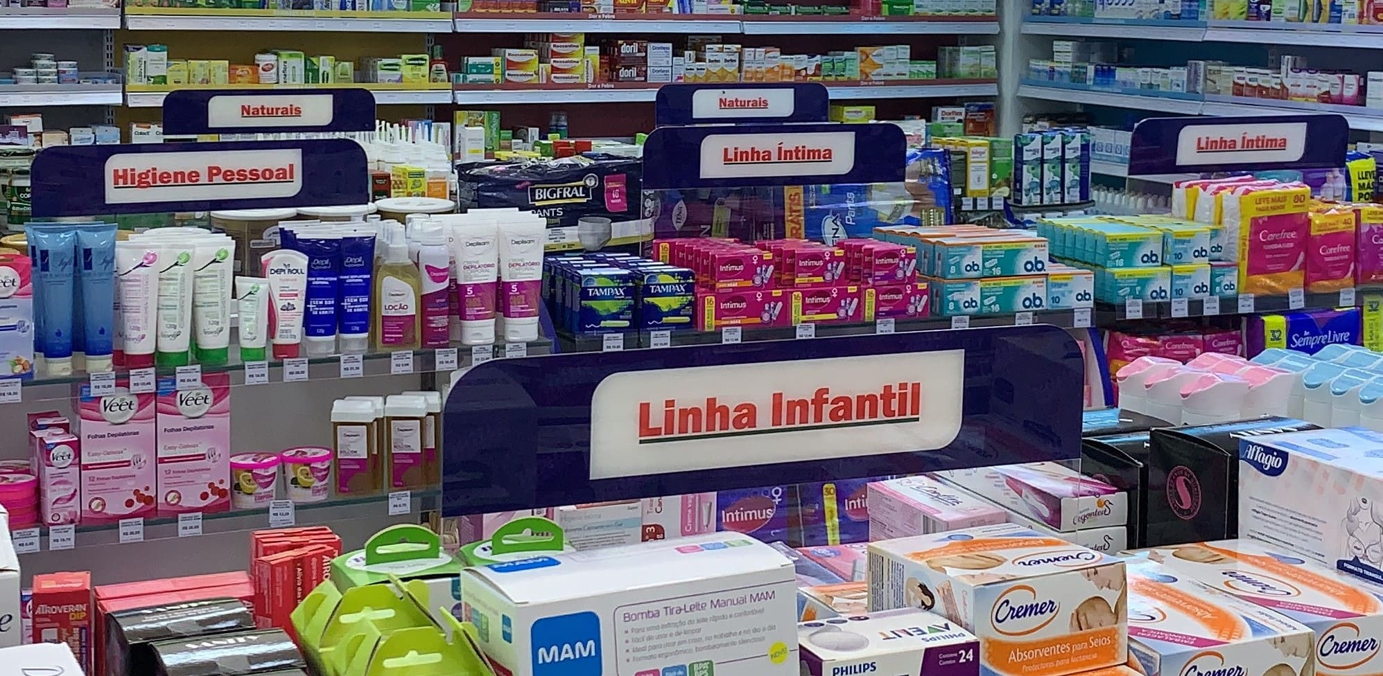 Comunicação de gôndola Droga Mille