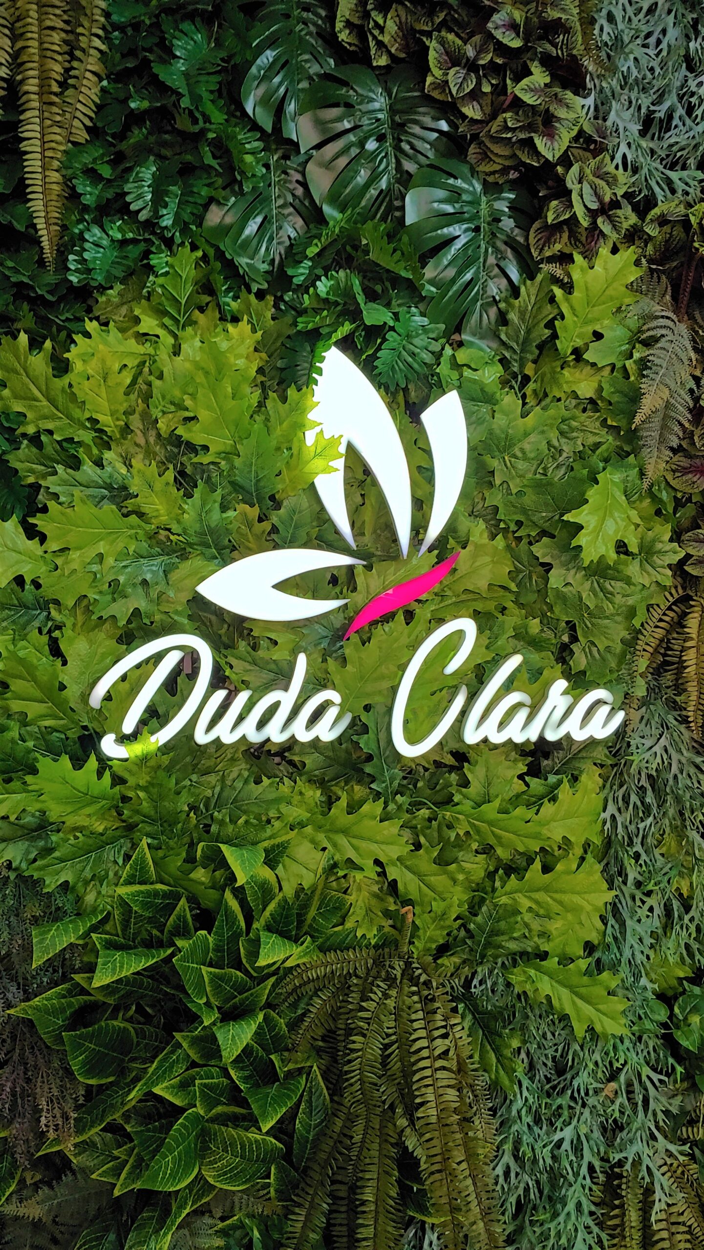 Letra caixa com iluminação interna