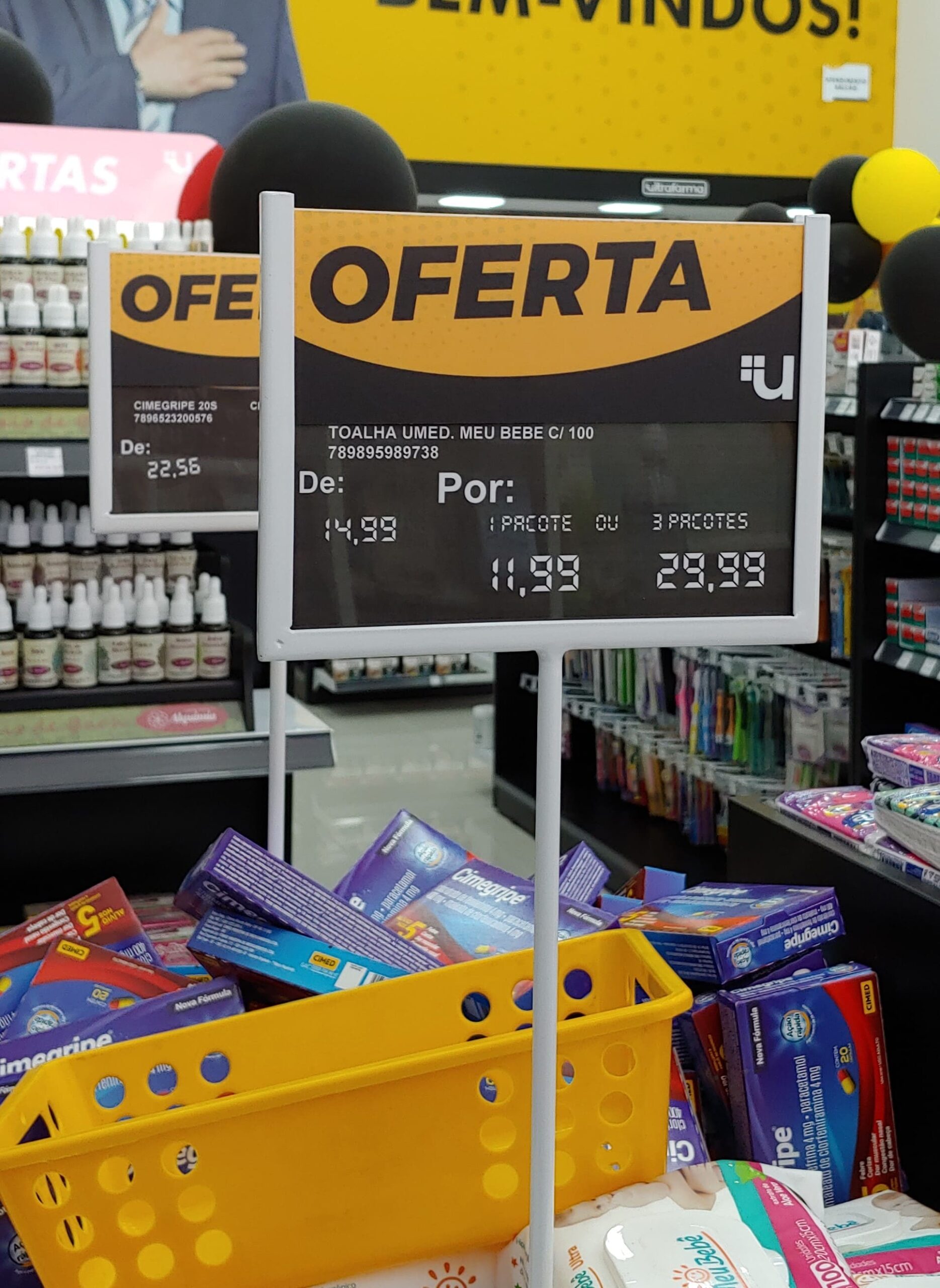 Porta preço + suporte de ferro