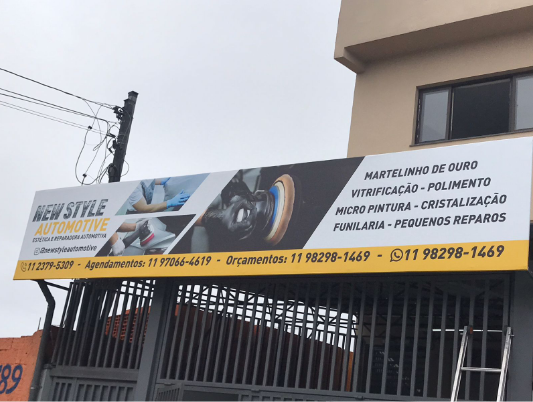 Fachada em Lona New Style Automotive